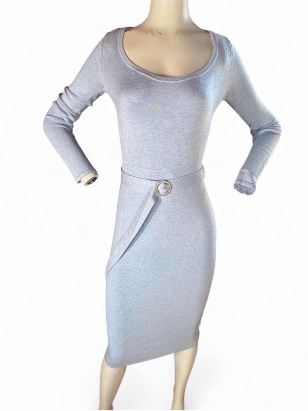 NWOT Guess sky blue midi dress w belt